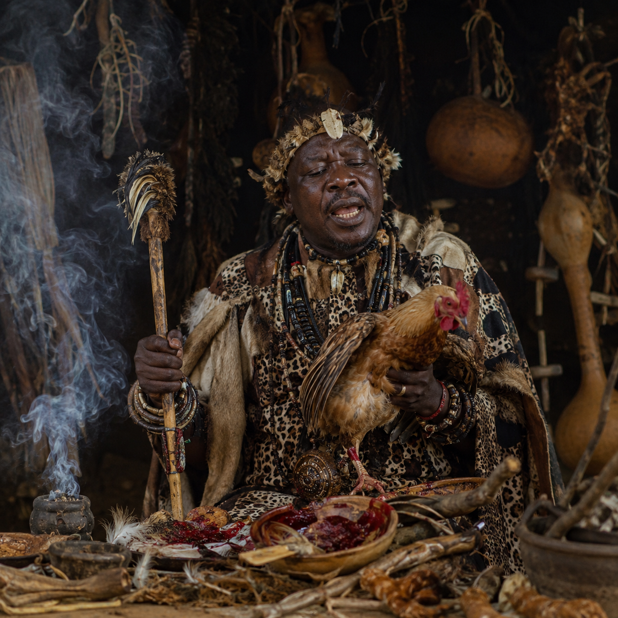 Doctor Mzeeomuut African witchdoctor traditional healer and herbalist
